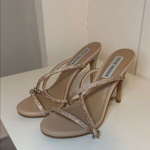 Steve Madden Nude Sparkly Strappy Heels